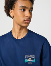 Męska Koszulka T-shirt Wrangler Graphic Tee Navy 112357262 W751017358
